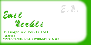 emil merkli business card